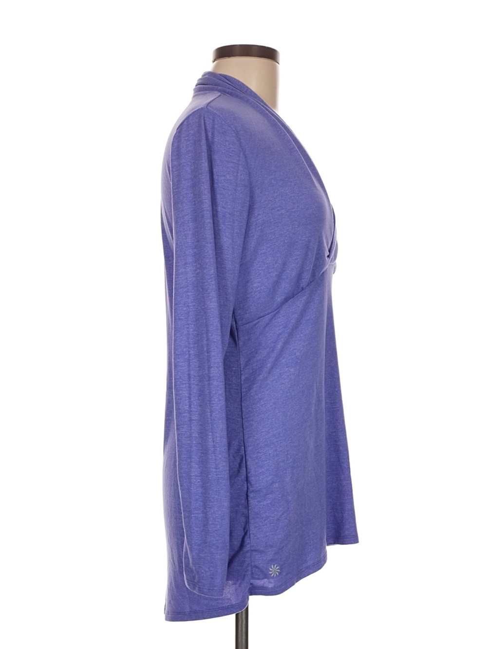 Athleta Krishna Tunic Top Purple Deep V-Neck Long Sleeve Thumbholes Women  Large - Picture 3 of 7